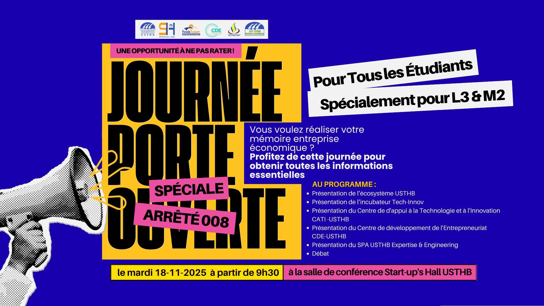 Journée Porte Ouverte| Spéciale Arrêté 1275/008 اقتصادية‎ مشروع مؤسسة